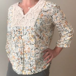ZARA BASIC flower blouse.